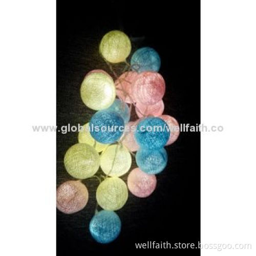 Holiday/Party Decorated LED Cotton Ball String Lights with Patio Decorated, 0.06W Rated Power